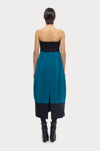 Cocktail Strapless Midi Dress Azure Black