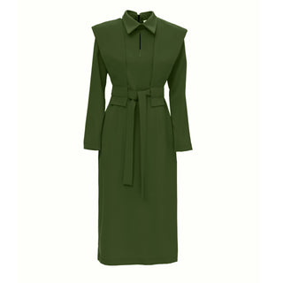 Dark Green Fashion Fitted Midi Dress