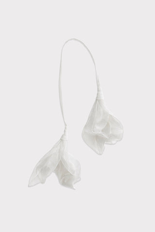 Decorative Floral Tie – White