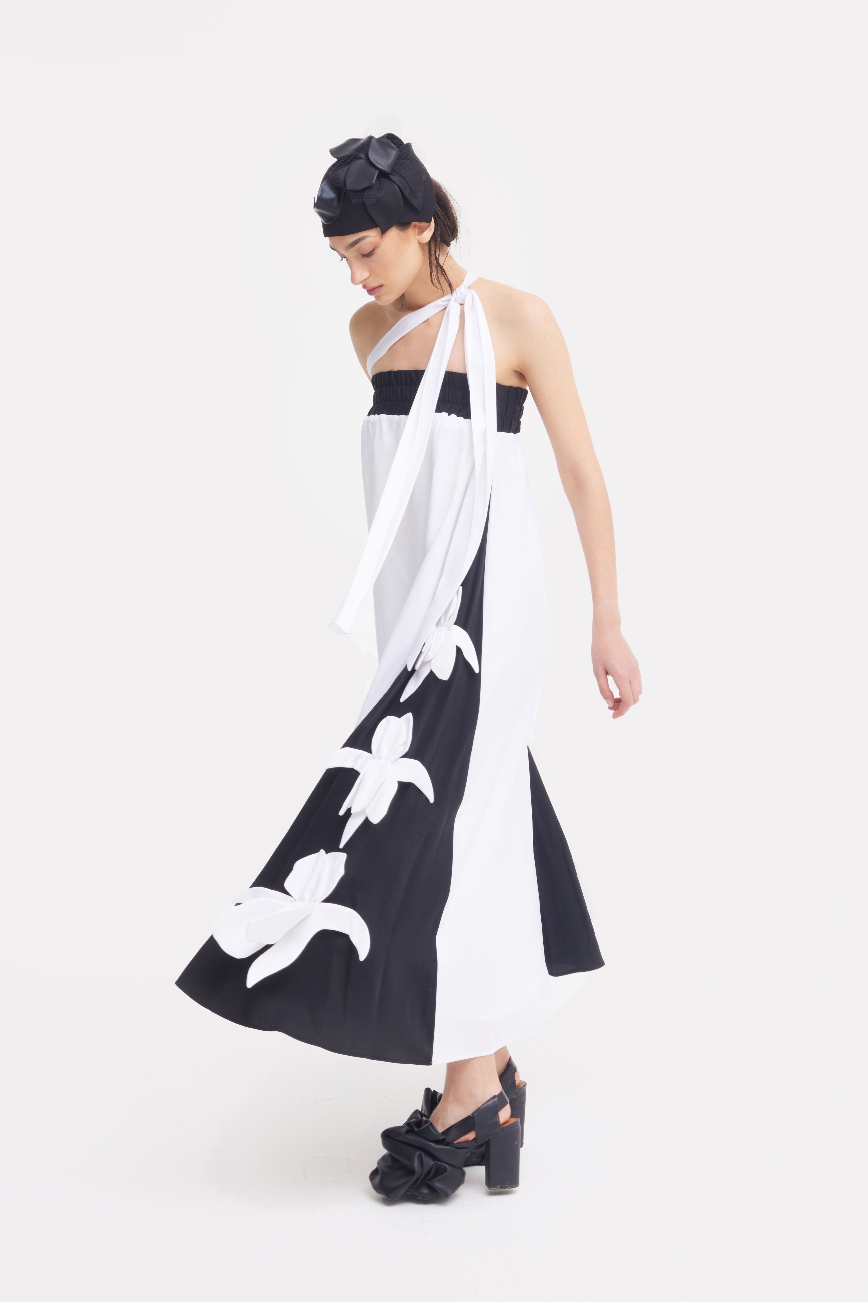 Designer Bustier Dress Black White S Designer Bustier Dress Black White S