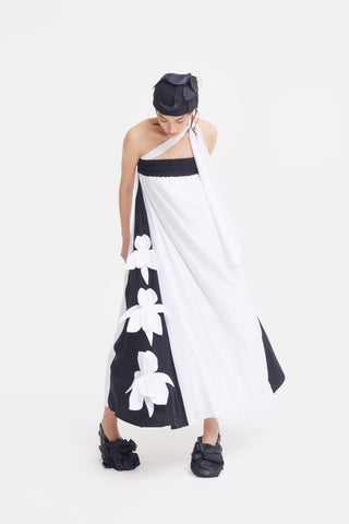 Designer Bustier Dress Black White