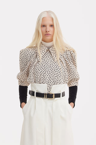 Designer Blouse Crepe Polka Dot