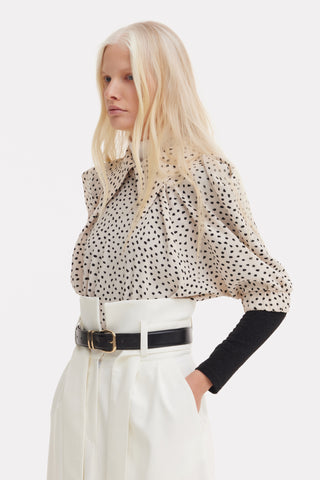 Designer Blouse Crepe Polka Dot