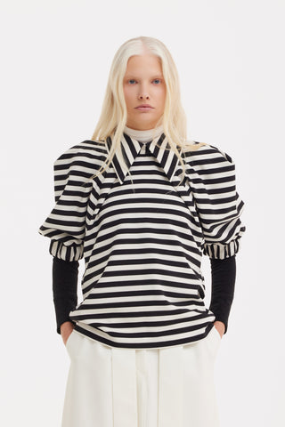 Designer Blouse With Black White Stripes