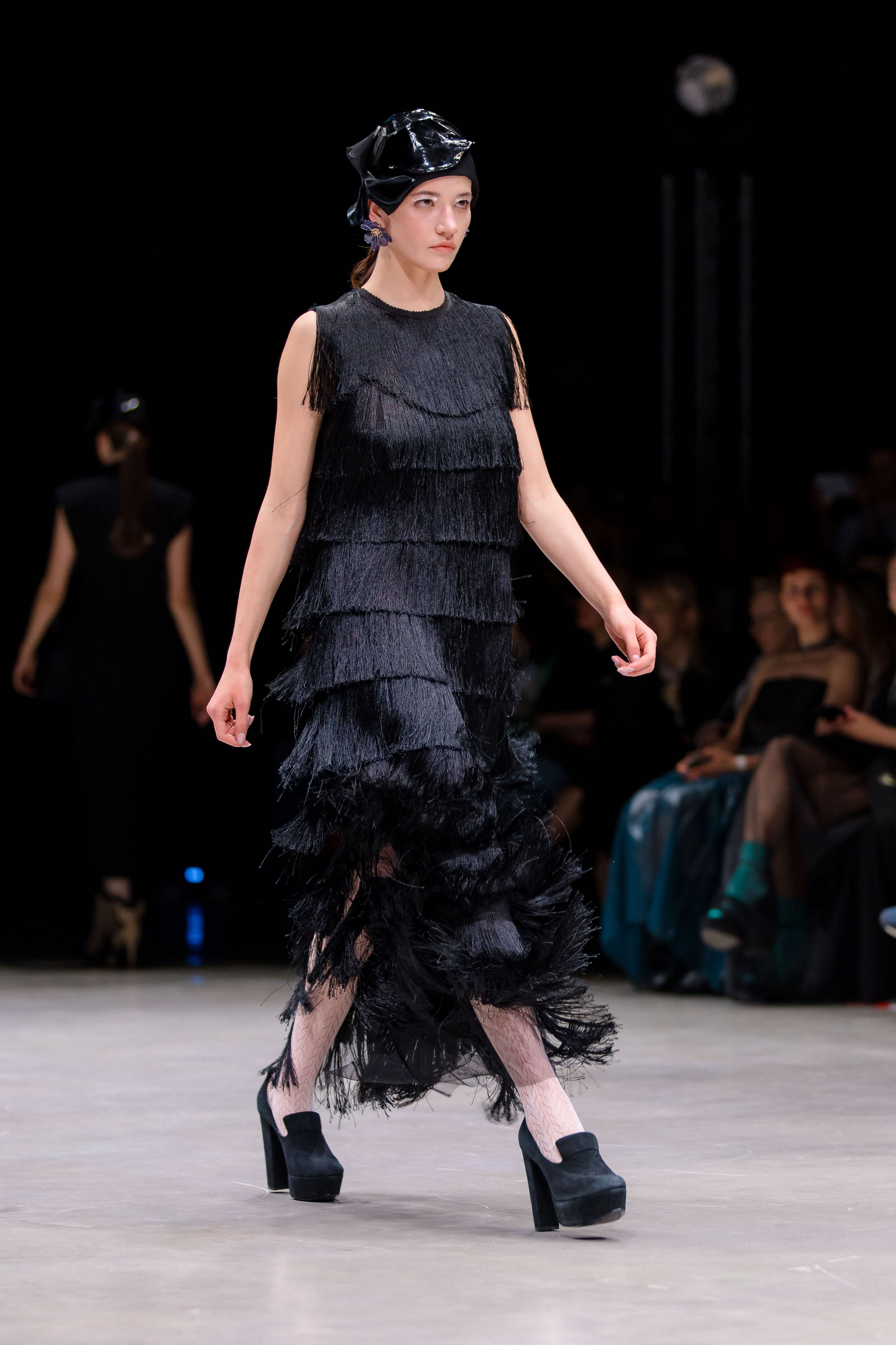 Maxi Fringed Evening Dress Black Julia Allert