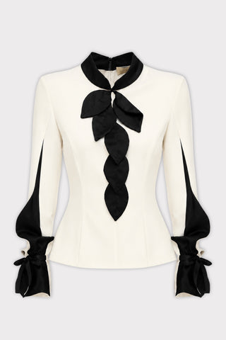 Elegant Fitted Blouse - White