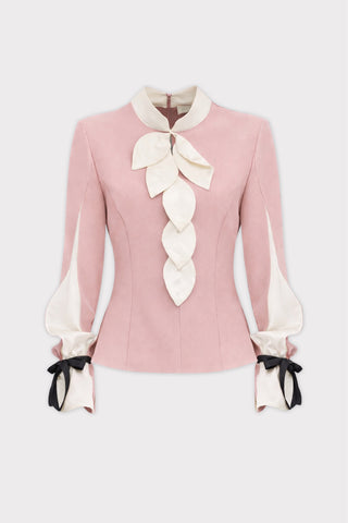 Elegant Fitted Blouse - Pale Pink