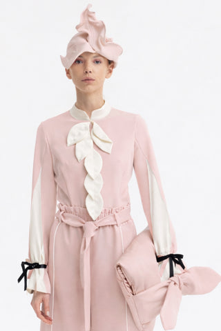 Elegant Fitted Blouse - Pale Pink