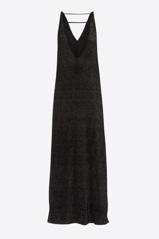 Fashion Evening Double Dress Metallic Black