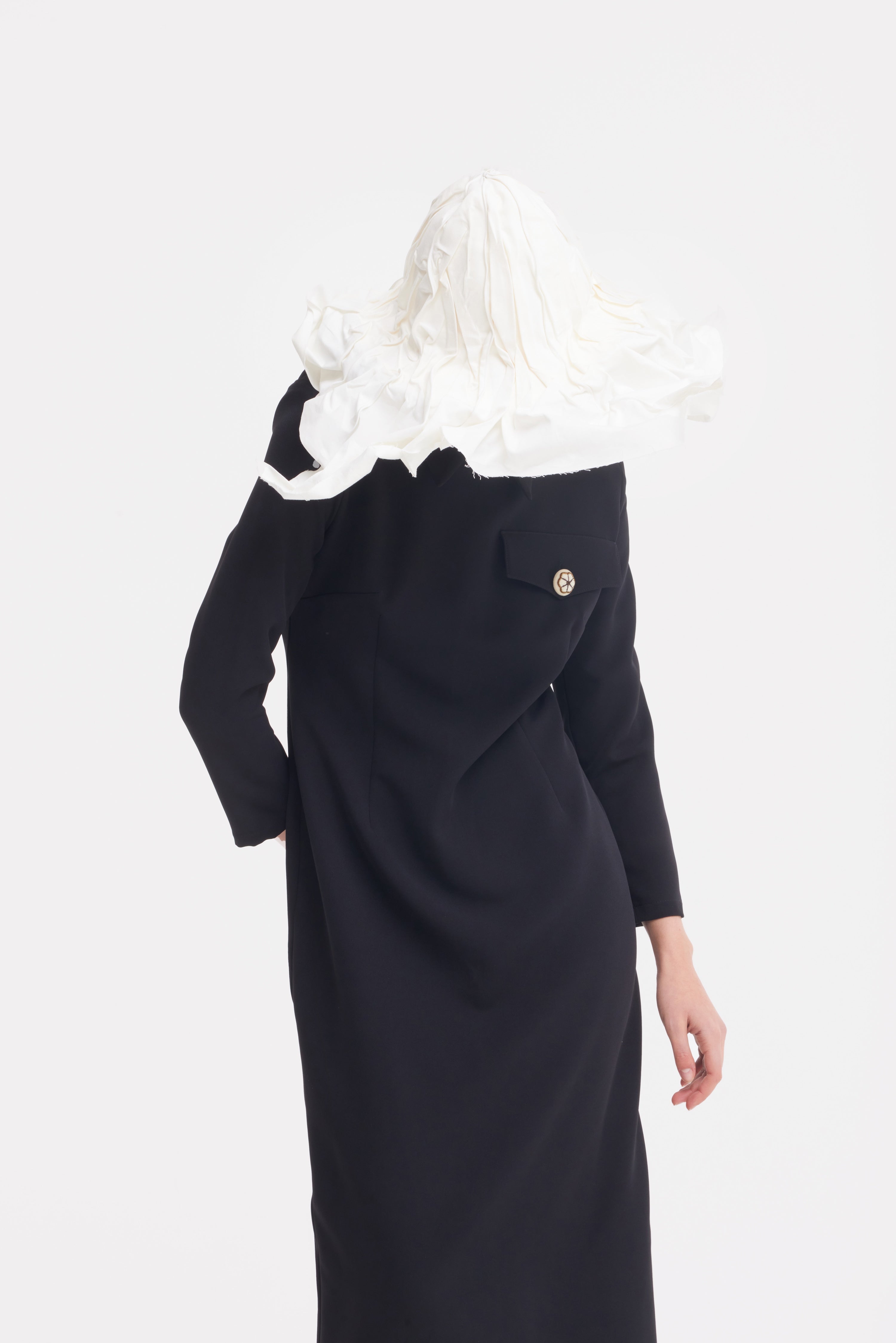 Fitted Long Sleeve Dress With Stand-Up Collar Black Julia Allert Fitted Long Sleeve Dress With Stand-Up Collar Black Julia Allert