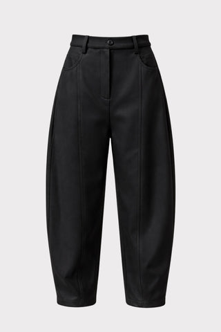 High Waisted Barrel Leg Pants - Black