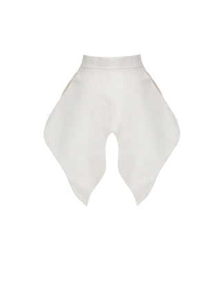Sculpted Peplum Belt White