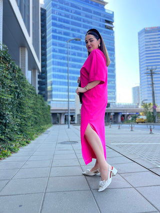 Maxi Dress With Pockets Pink