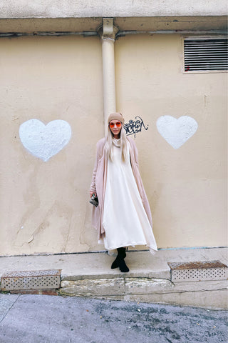 Asymmetrical Sleeveless Long Dress Beige