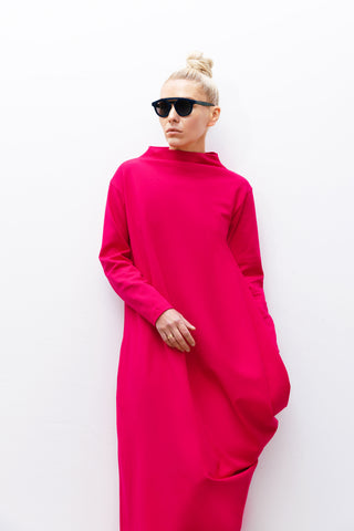 Asymmetrical Jersey Dress Pink