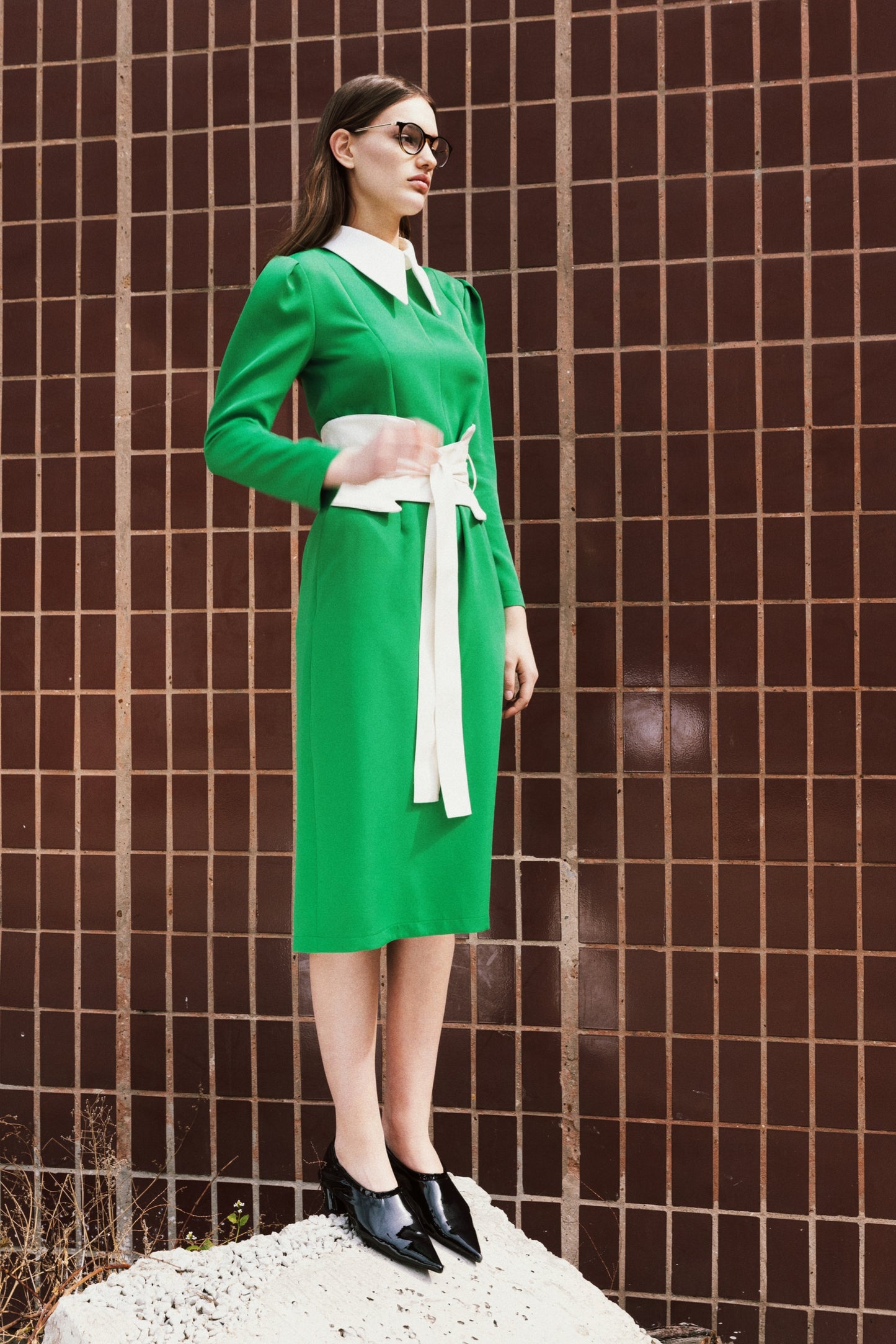 Green Formal Midi Dress