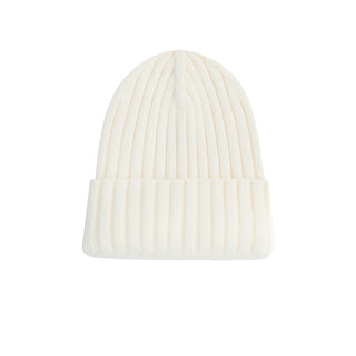 Solid Rib-Knit Hat With A Foldover Cuff Ecru