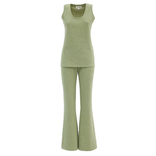 Casual Wooly Three-Piece Suit Green