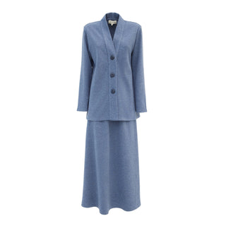 Wooly Two-Piece Suit Cardigan&Suit Pale Blue