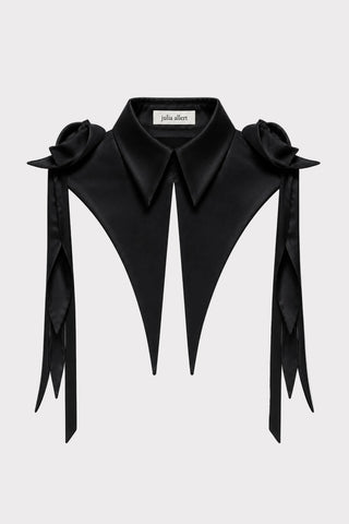 Sculptural Satin Statement Collar – Black