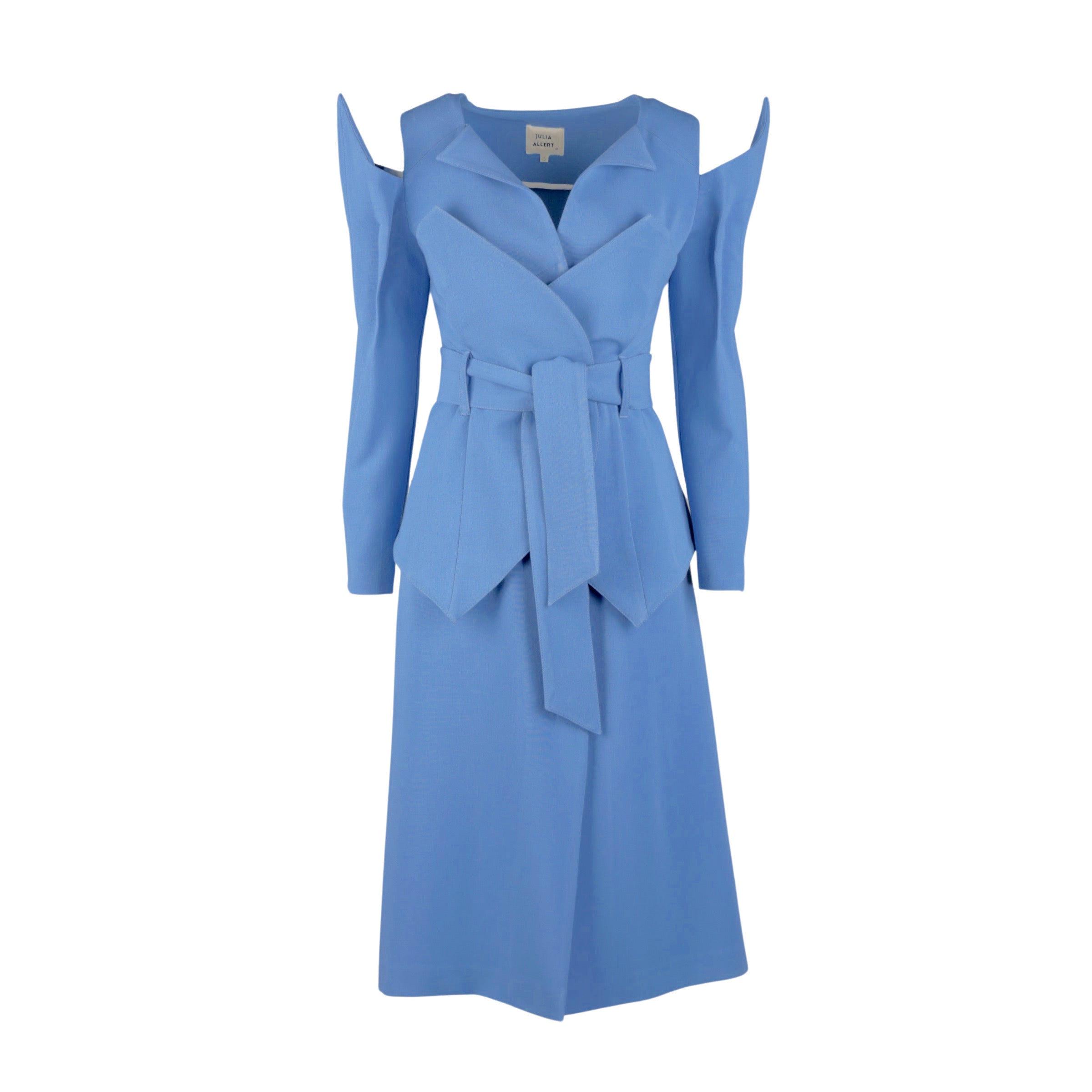 Set - Long Button-Up Dress With Corset Belt Blue – Julia Allert