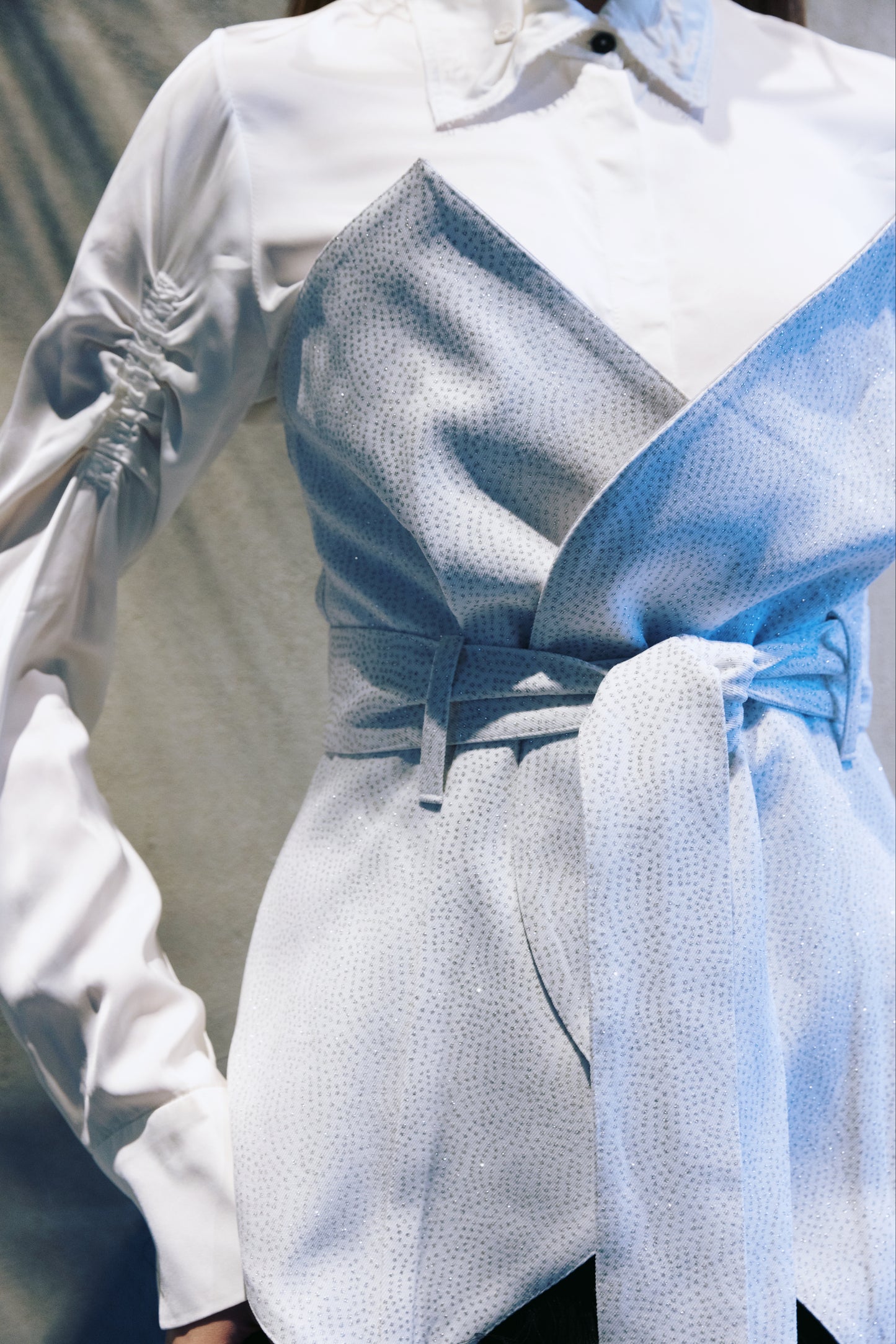 Designer Corset Belt White With Glitter