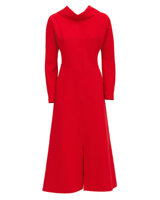 Elegant Fitted Dress With A Flared Skirt Red