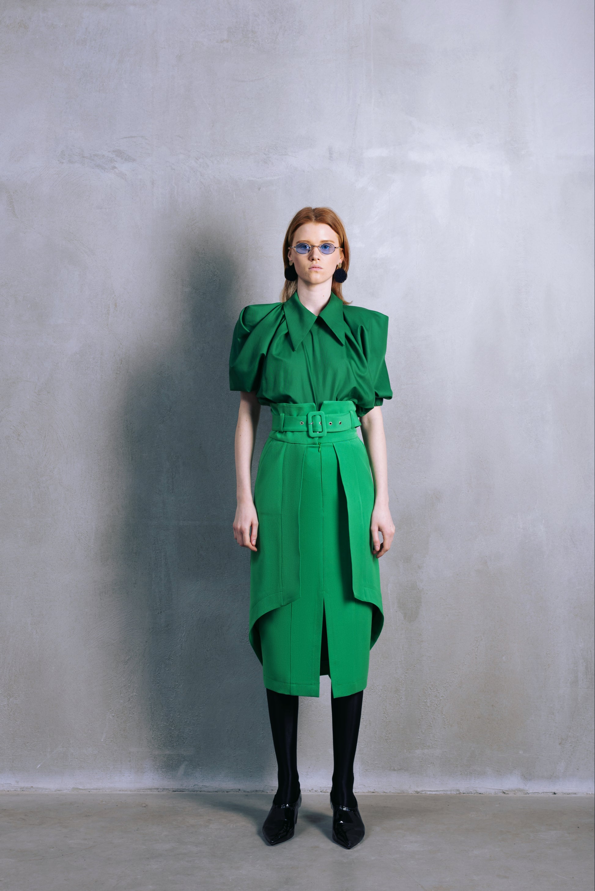Designer Double Midi Skirt Green – Julia Allert