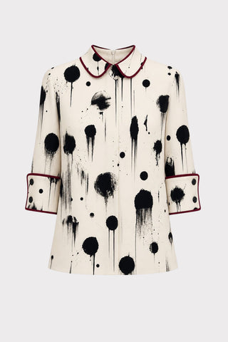 Ivory Polka Dot Blouse With Cuffs – Capsule Edition