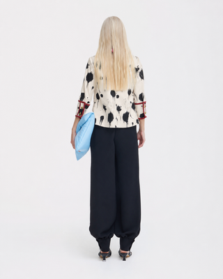 Ivory Polka Dot Blouse With Cuffs – Capsule Edition
