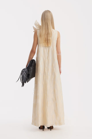 Ivory A-Line Flower Maxi Dress – Couture Gown