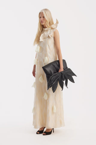 Ivory A-Line Flower Maxi Dress – Couture Gown