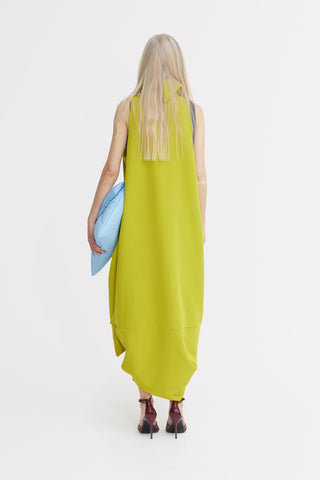Long Double Breasted Blazer Vest - Lime Green
