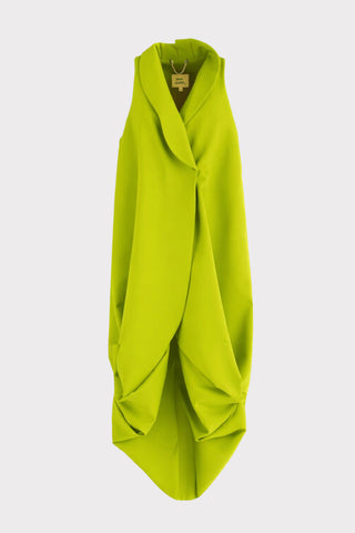 Long Double Breasted Blazer Vest - Lime Green