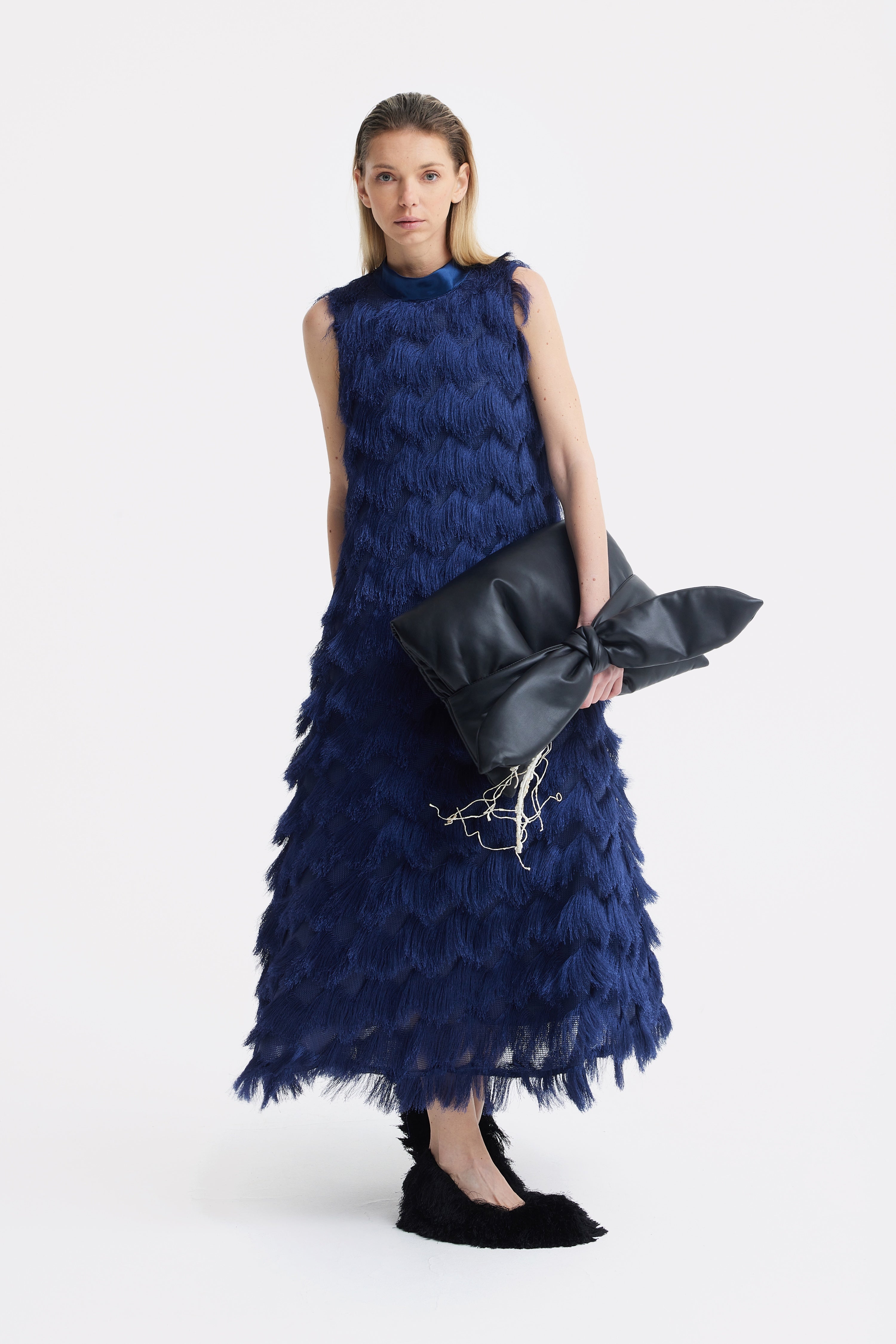 Long Evening Gown A-Line Fringe Dress Blue Julia Allert Long Evening Gown A-Line Fringe Dress Blue Julia Allert