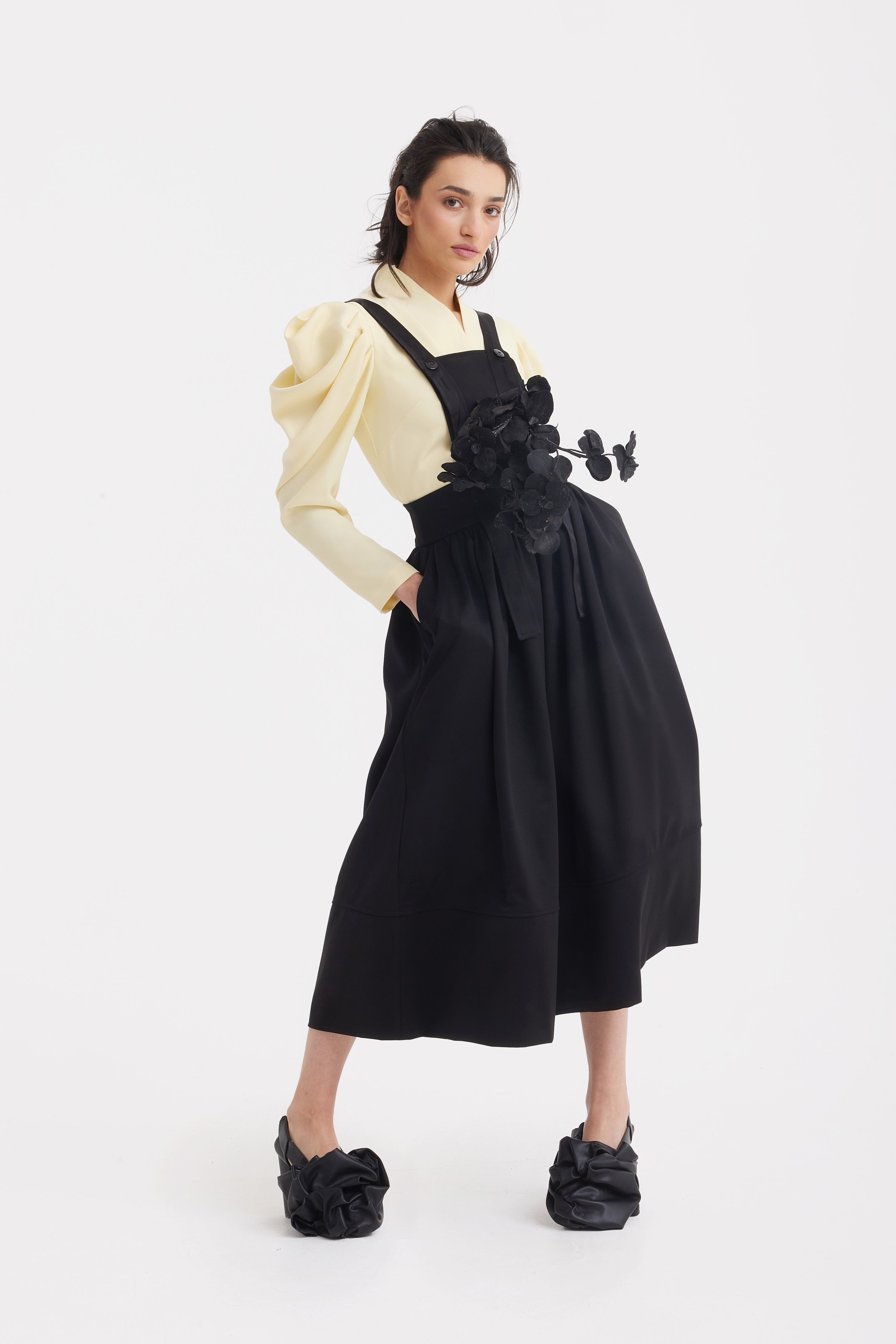Midi Apron Dress With Adjustable Straps – Julia Allert Midi Apron Dress With Adjustable Straps – Julia Allert