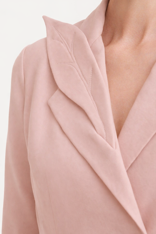 Modern Tailored Long Blazer Dress Pale Pink