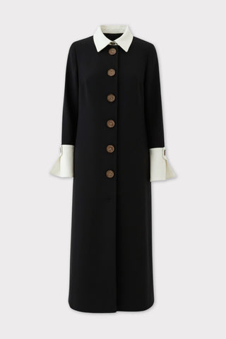 Monochrome Midi Shirt Dress – Black & White