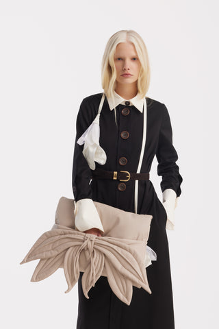 Monochrome Midi Shirt Dress – Black & White
