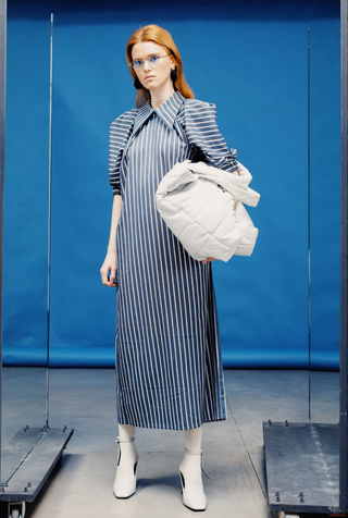 Striped Midi Dress - Blue