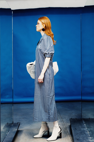 Striped Midi Dress - Blue