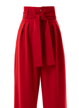 Red High Waist Straight Leg Culottes