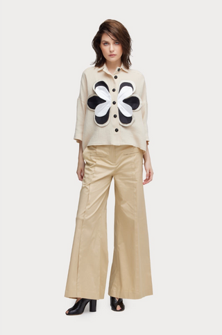 Formal Flared Trousers Beige