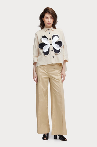 Formal Flared Trousers Beige