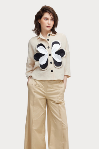 Formal Flared Trousers Beige