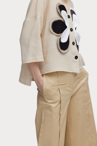 Formal Flared Trousers Beige