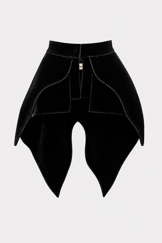 Sculpted Velvet Peplum Belt - Black
