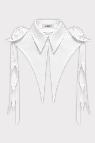 Sculptural Satin Statement Collar – White