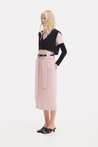 Cropped Button-Front Vest - Black