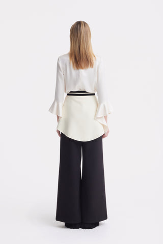 Statement Waist Wide-Leg Trousers – Black